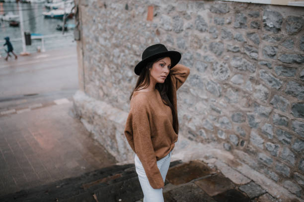 istock Young woman portrait with hat 1079828512
