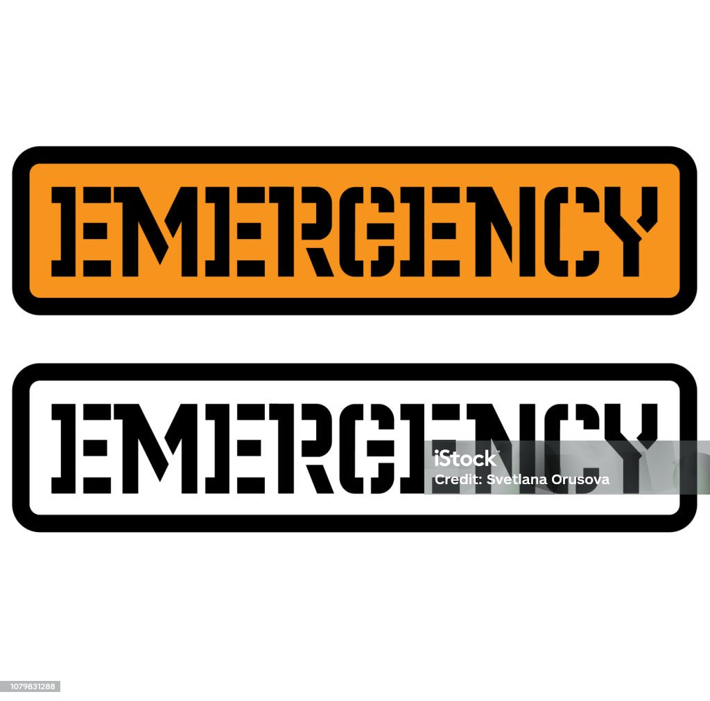 Emergency Stamp On White Stock Illustration - Download Image Now ...