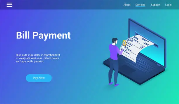 Vector illustration of bill payments theme template