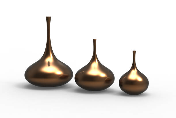Render of a set of modern vases