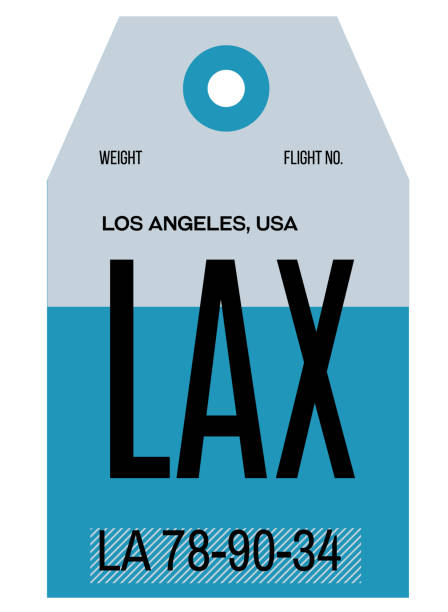 los angeles realistically looking airport luggage tag
