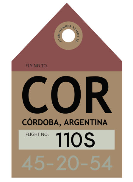 Cordoba airport luggage tag Cordoba realistically looking airport luggage tag illustration cordoba argentina stock illustrations