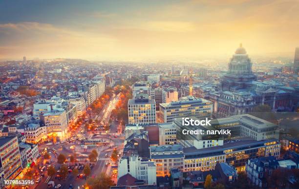 City Of Brussels By Twilight Stock Photo - Download Image Now - Brussels-Capital Region, City of Brussels, Belgium