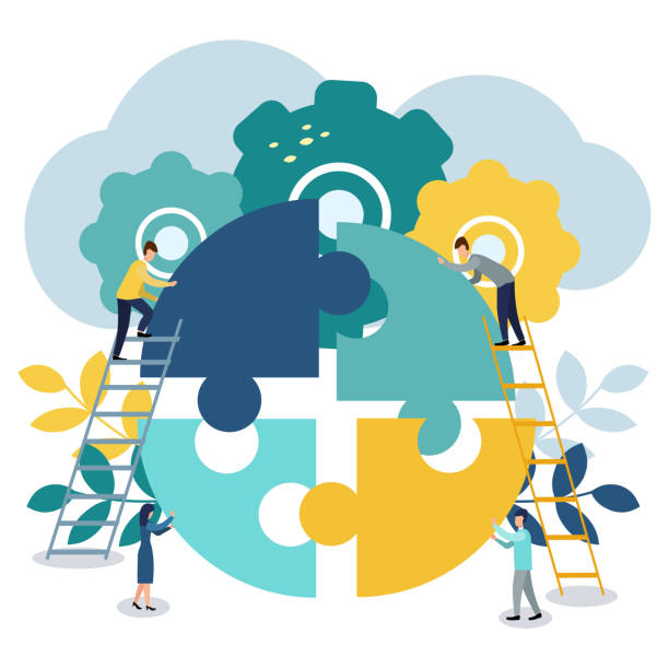 istock A group of businessmen involved in puzzle pieces, is to support the team, brainstorm or success 1079872908