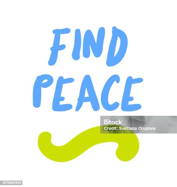 Find Peace Motivation Quote Stock Illustration - Download Image Now - Art, Beauty, Border - Frame