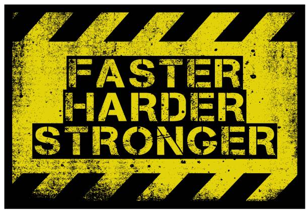 Faster, Harder, Stronger motivation quote Air Cargo rubber stamp. Grunge design with dust scratches. Effects can be easily removed for a clean, crisp look. Color is easily changed. gym borders stock illustrations