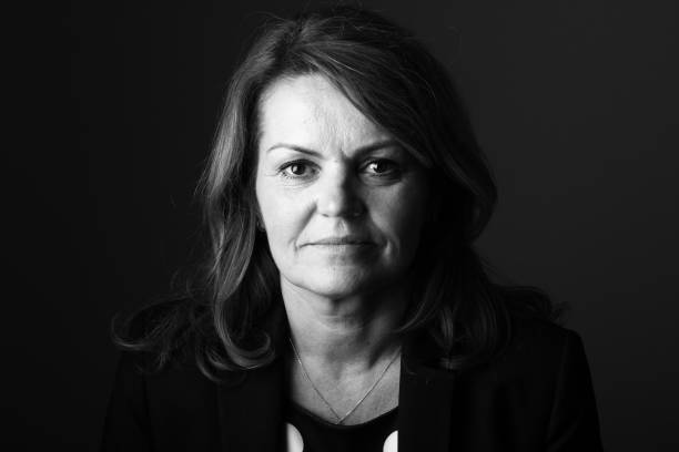 istock Caucasian woman black and white 1079898858