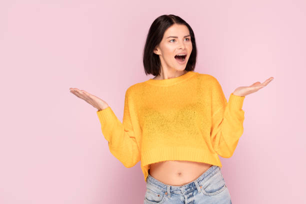 istock Beautiful woman, emotions, facial expression. 1079932588