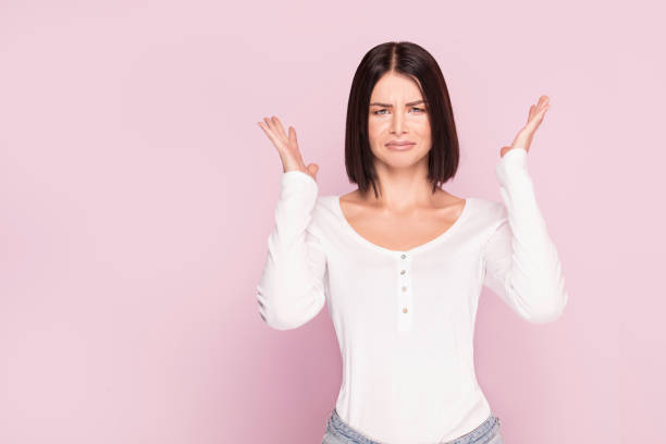 istock Beautiful woman, emotions, facial expression. 1079937084