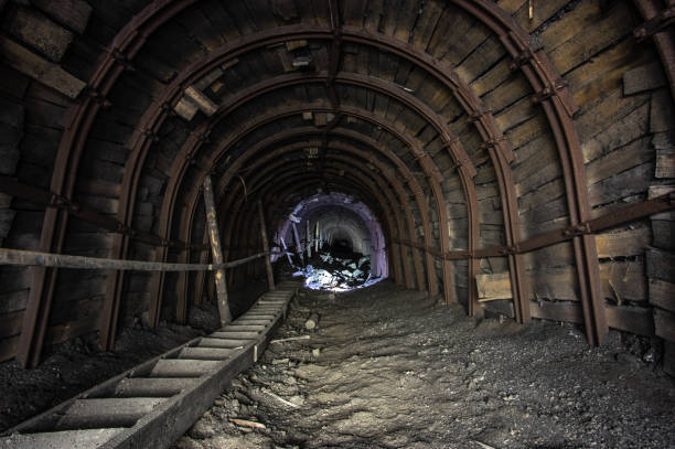Inclined gallery in the salt mine