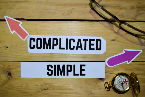 istock Complicated or Simple opposite direction signs 1079975550