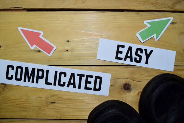 istock Complicated or Easy opposite direction signs 1079976986