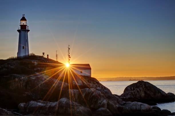 istock Point Atkinson Lighthouse at sunrise, Lighthouse Park, West Vancouver, BC 1079997588