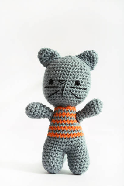 istock Soft knitted toy and on white background. 1080005356