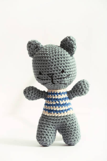 istock Soft knitted toy and on white background. 1080006862