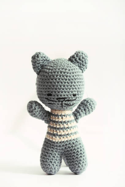 istock Soft knitted toy and on white background. 1080006894
