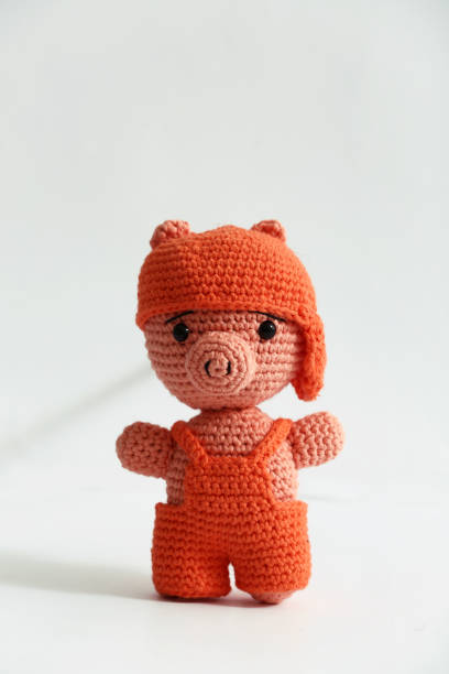 istock Soft knitted toy and on white background. 1080007000
