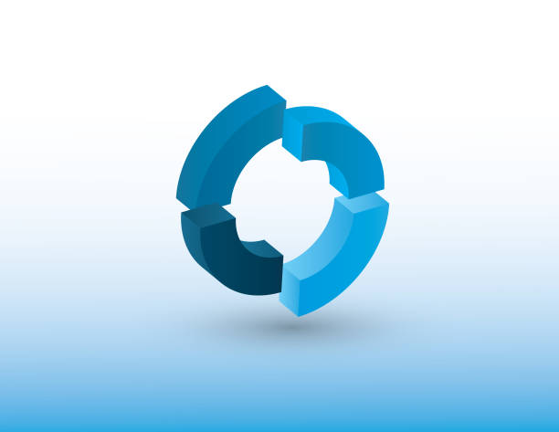 istock Circle vector logo illustration using blue color meaning rotation or cycle of any thing on white background 1080007134