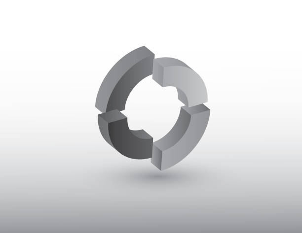 istock Circle vector logo illustration using gray color meaning rotation or cycle of any thing on white background 1080007136