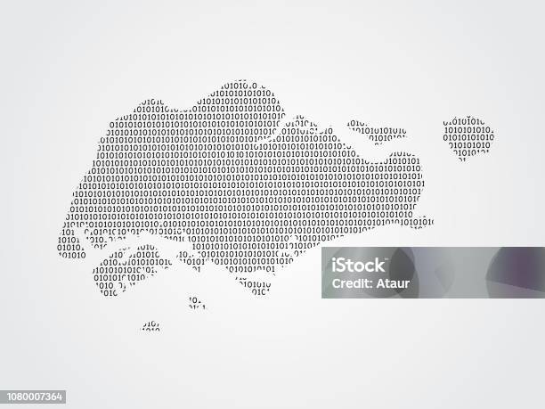 Singapore Vector Map Illustration Using Binary Codes On White Background To Mean Advancement Of Digital Technology Stock Illustration - Download Image Now