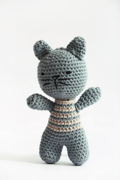 istock Soft knitted toy and on white background. 1080007604