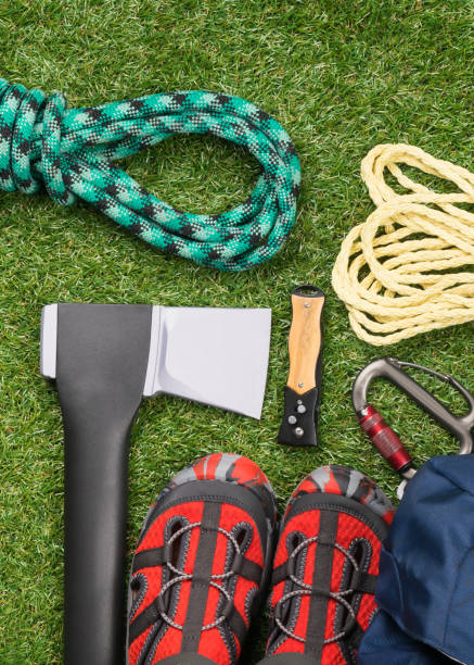 istock ax and safety ropes for a walk in the mountains 1080060442