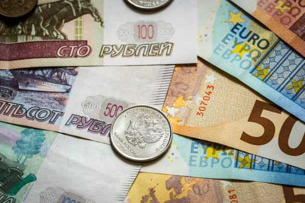 istock Russian rubles and Euro banknotes. 1080076026