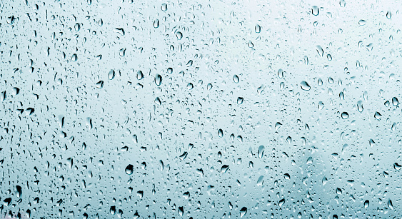 Water drops on clear window.