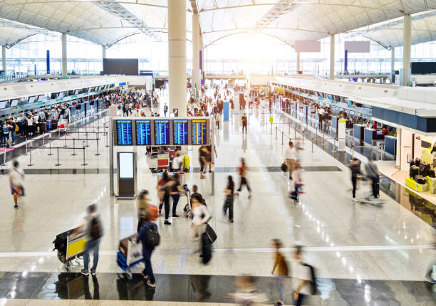 istock Group of people in airport 1080085670