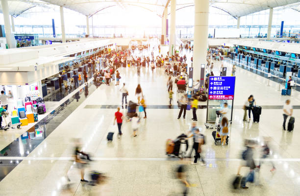 istock Crowd of people waiting for check-in 1080085948