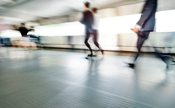 istock Businessman walking on city footbridge 1080091476