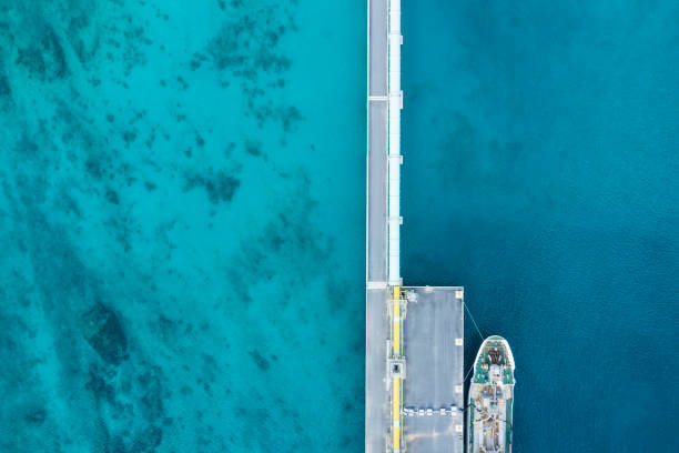 istock Aerial shooting of an anchored ship. 1080092014