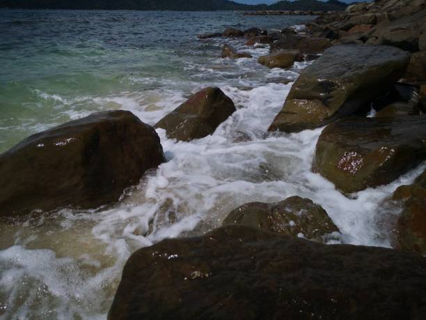 istock Beautiful wave breaks to the shore and it called swash. 1080104844