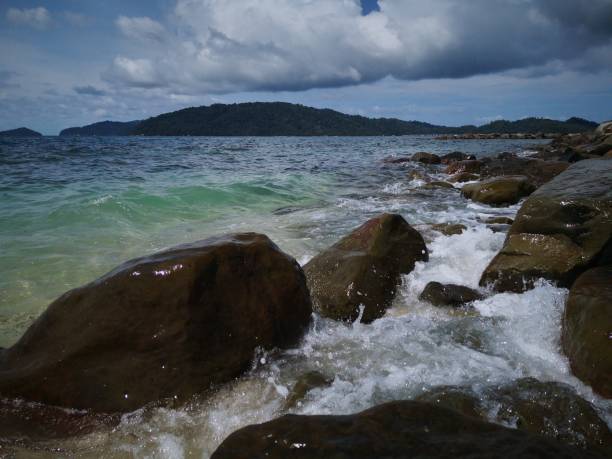 istock Beautiful wave breaks to the shore and it called swash. 1080105120