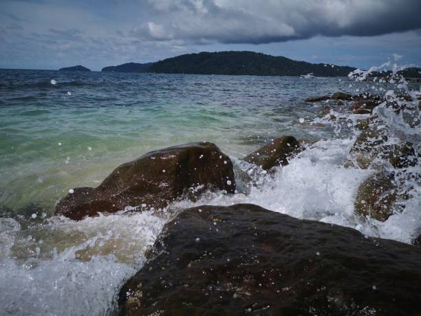 istock Beautiful wave breaks to the shore and it called swash. 1080105962