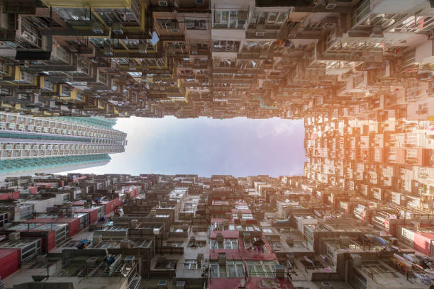 istock Bottom view crowded residence apartment 1080113320