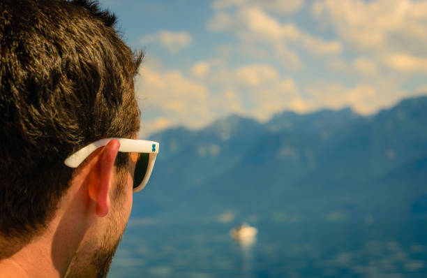 Looking at the mountains from a boat