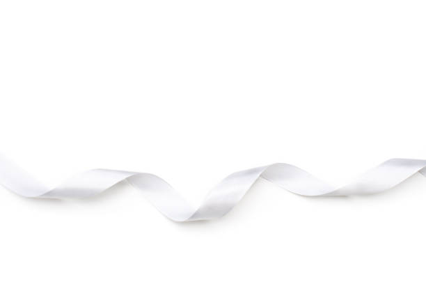 white satin ribbon isolated on white backgroun