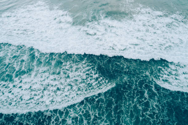 istock Aerial drone view of beautiful sea wave surface 1080121386