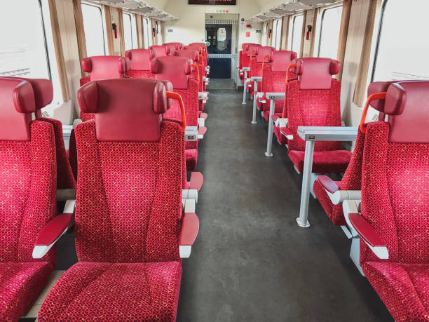 Modern German Train Interior In Munich Bavaria Modern German Train Interior In Munich Bavaria tiefenbach stock pictures, royalty-free photos & images