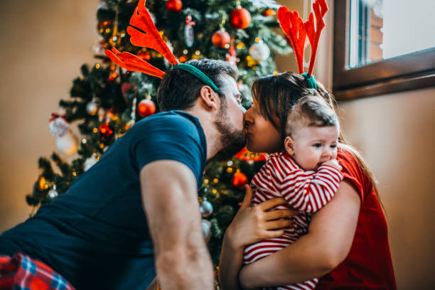 istock First Christmas with our baby son 1080125816