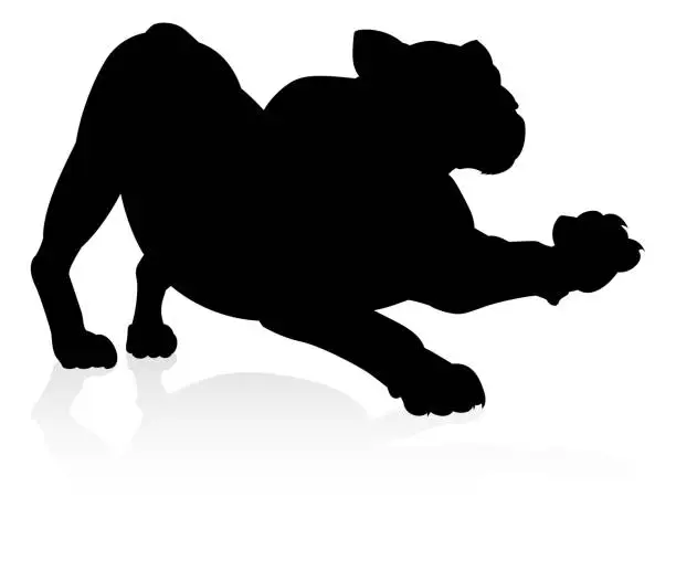 Vector illustration of Silhouette Lion
