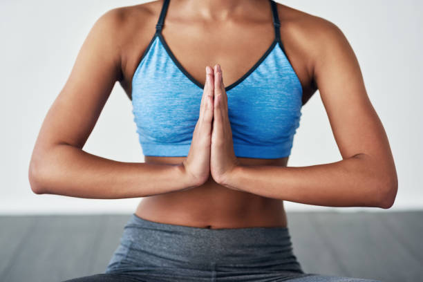 istock Getting rid of stress through yoga 1080129394