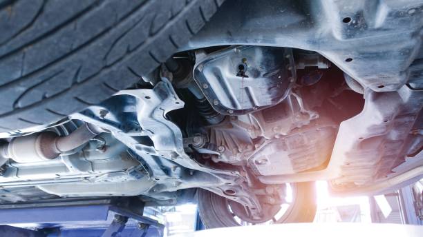 istock The oil is flowing from the engine under the car while the engine oil changes. To maintain and extend the life of the car. 1080131672