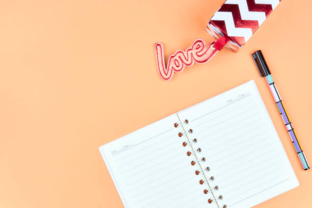 istock Notepad for text on a pastel color table with a copy. The concept of education and office. 1080136214