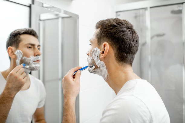 istock Man shaving in the bathroom 1080139576
