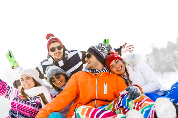 istock Young friends on winter holiday 1080140254