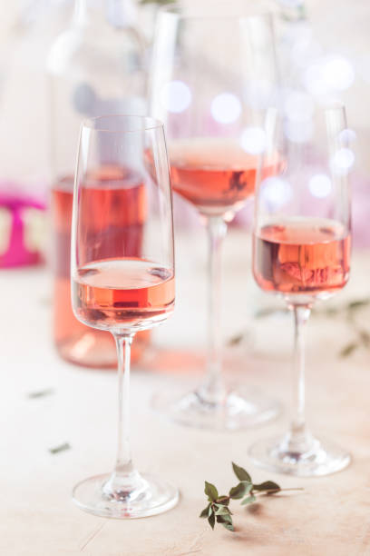 istock Glasses and bottle of rose wine 1080142762