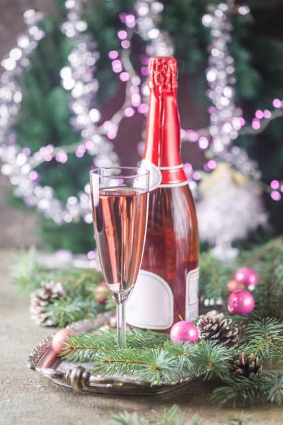 istock Pink champagne in a glass 1080142786