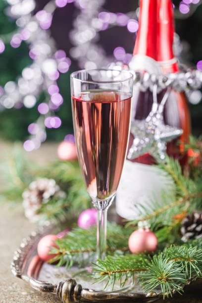 istock Pink champagne in a glass 1080142790